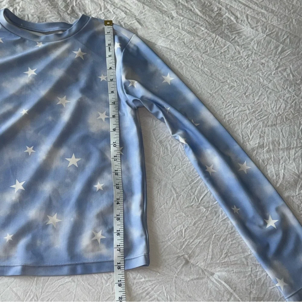 GAP Kids Blue and White Stars and Clouds Rash-guard‎